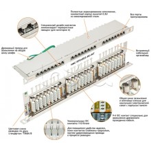 Патч-панель 19", 0.5U, 24xRJ45 NIKOMAX (NMC-RP24SE2-HU-MT)