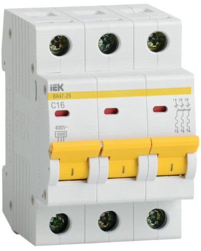Авт. выкл. ВА47-29 3Р 25А 4,5кА х-ка С GENERICA IEK (MVA25-3-025-C) в Тюмени Электротехническое оборудование Pintop.ru