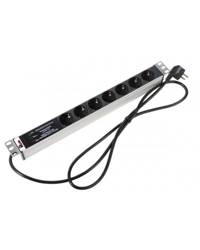 Блок розеток 1U, 7 розеток Schuko Rem R-16-7S-FI-440-3 в Тюмени Блоки розеток Pintop.ru