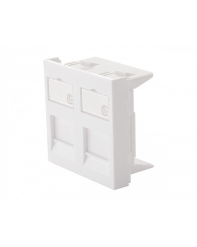 Адаптер 45 × 45 мм для 2 модулей Keystone, белый Eurolan (16H-45-03WT) в Тюмени Модули Keystone Pintop.ru