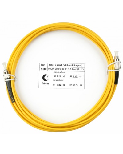 Шнур оптический simplex FC-ST 9/125 sm 7м LSZH Cabeus FOP(s)-9-FC-ST-7m в Тюмени Патч-корды оптические Pintop.ru