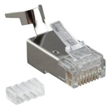 Разъем RJ-45 под витую пару, кат. 6, экранированный, универсальный Hyperline PLUG-8P8C-UV-C6-TW-SH