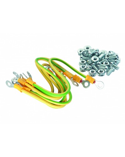 Eurolan Набор проводов заземления, 4 провода 250 мм × 4,0 кв.мм, 4 провода 150 мм × 4,0 кв.мм (60A-14-13GR) в Тюмени Аксессуары для стоек и шкафов Pintop.ru