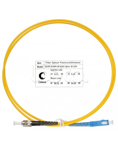 Патч-корд волоконно-оптический SM 9/125 simplex SC-ST LSZH (1,5 м) Cabeus FOP(s)-9-SC-ST-1,5m в Тюмени Патч-корды оптические Pintop.ru