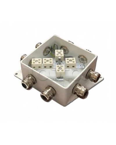 Коробка монтажная огнестойкая Гефест КМ-О (10к)-IP66-120х120, четыре ввода в Тюмени Распределительные коробки Pintop.ru