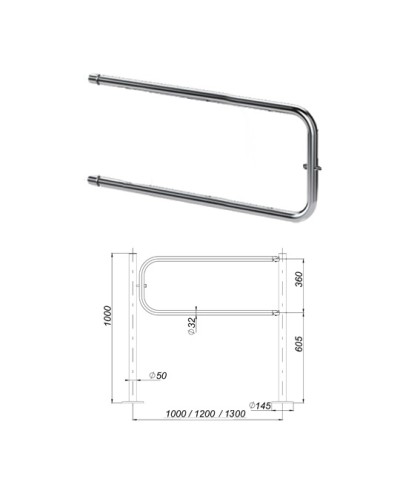 Створка ограждения поворотная 1300 мм Oxgard ВЗР 1996.09.03-02 в Тюмени Ограждения Pintop.ru