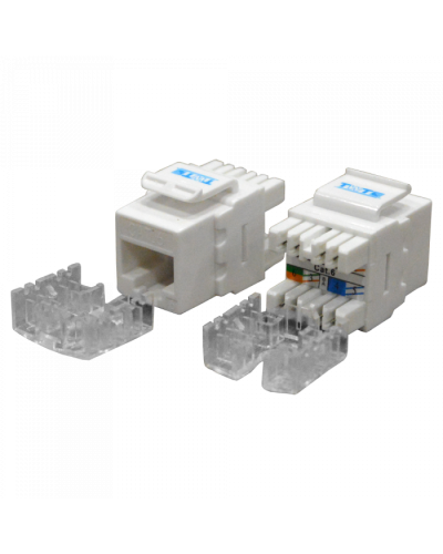 Модуль Keystone RJ45, Cat.6, UTP, 180 градусов, белый TWT (TWT-OK45UTP180/6-WH) в Тюмени Модули Keystone Pintop.ru