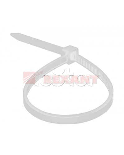 Хомут-стяжка нейлоновый 2.5х120 мм белый (100шт/уп) REXANT 07-0120 в Тюмени Стяжки-хомуты Pintop.ru