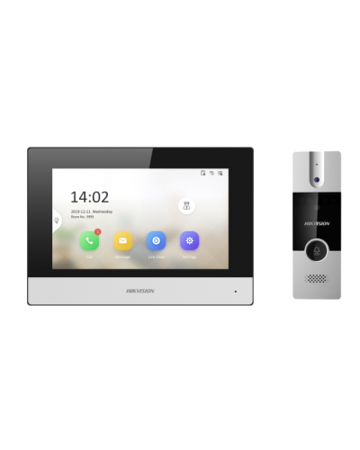 Комплект с видеодомофоном и вызывной панелью Hikvision DS-KIS302-P в Тюмени Комплекты домофонов Pintop.ru