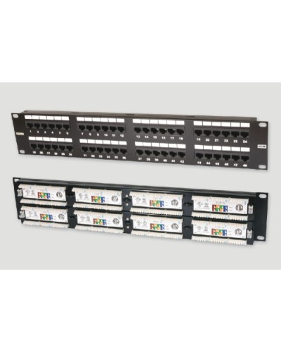 Патч-панель 19, 2U, 48xRJ45 категория 5е Eurolan (27B-U5-48BL) в Тюмени Патч панель Pintop.ru