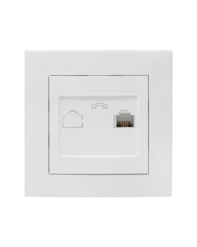 Валенсия розетка телефонная RG-11 1-местная белая EKF PROxima (EWT01-034-10) в Тюмени Розетки компьютерные и телефонные Pintop.ru