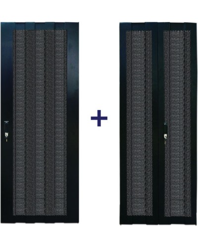 Комплект дверей 42U, 600 мм, черный, передняя - перфорированная, задняя - распашная перфорированная TWT TWT-CBB-DR42-6x-S-P1 в Тюмени Аксессуары для стоек и шкафов Pintop.ru