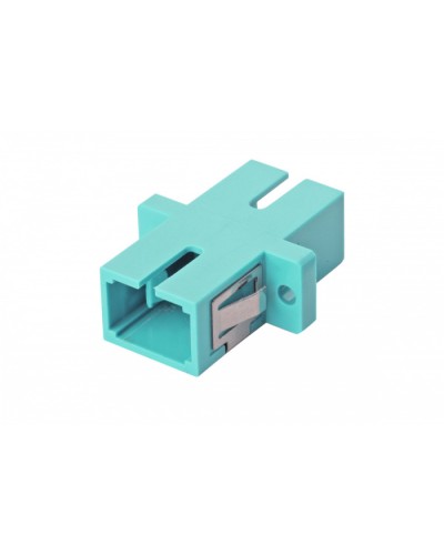 Оптический адаптер OM3, симплекс SC, с фланцами, бирюзовый Eurolan (36A-30-SC-02AQ) в Тюмени Проходные адаптеры и розетки оптические Pintop.ru