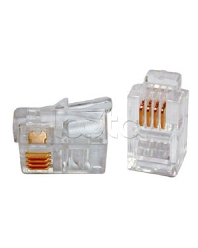 Разъем телефонный Hyperline PLUG-6P4C-P-C2 в Тюмени Коннекторы и разъемы Pintop.ru