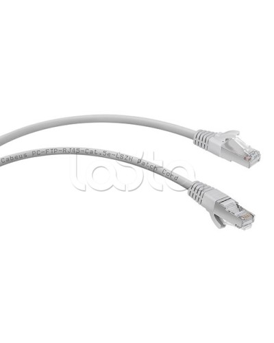 Патч-корд FTP, категория 5e, 0.3 м, LSZH, экранированный, серый Cabeus PC-FTP-RJ45-Cat.5e-0.3m-LSZH в Тюмени Патчкорды (медные) Pintop.ru