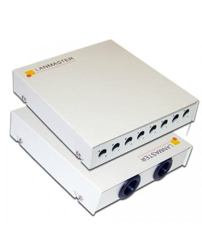 Кросс оптический настенный, металлический, на 8 FC адаптеров LANMASTER LAN-FOBM-WM-8FC в Тюмени Кросс оптический Pintop.ru