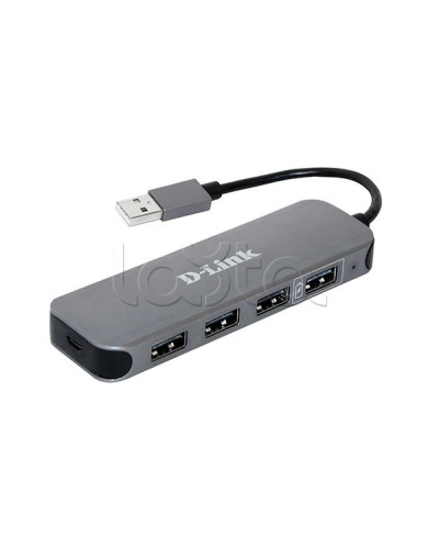 Концентратор с 4 портами USB 2.0 D-Link DUB-H4/E1A в Тюмени Дополнительное оборудование для сетей Pintop.ru