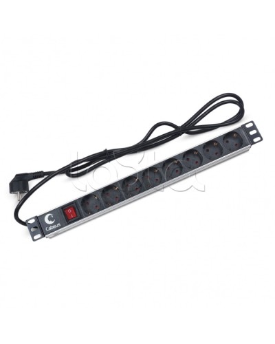 Блок на 8 розеток EU горизонтальный для 19 шкафов Cabeus (PDU-8P-2EU) в Тюмени Блоки розеток Pintop.ru