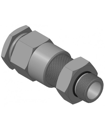 Кабельный ввод для бронированного кабеля с двойным уплотнением резьбой G3/4, внешним диаметром кабеля D=18-22 мм и проходным диаметром кабеля d=8-12 мм Спектрон КВБ-22/12-2У-М-G3/4 в Тюмени Аксессуары для кабель-канала Pintop.ru