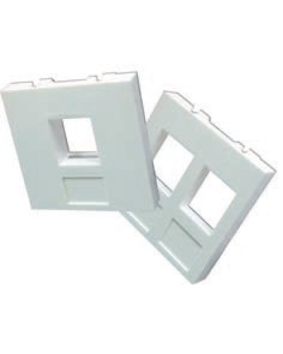 Вставка 45x45 на 2 кейстоуна, со шторками, маркировкой и иконками, белая LANMASTER LAN-SIP-24М-WH в Тюмени Аксессуары для кабель-канала Pintop.ru