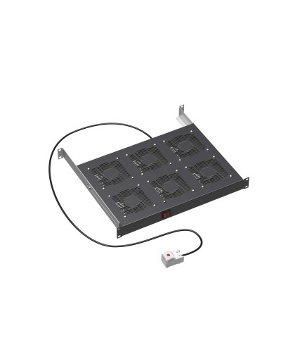 19 Вентиляторный модуль 6 вентиляторов с термостатом для 19 IT-корпусов STI/CQE, RAL9005 DKC (R519VSIT6FTB) в Тюмени Вентиляторные модули Pintop.ru