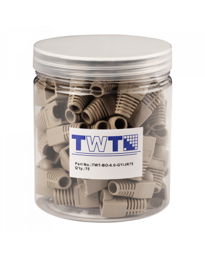 Защитные колпачки для кабеля 6,0мм cat.5, на соединение коннектора с кабелем, серый, 75 шт. TWT-BO-6.0-GY/JR75 в Тюмени Коннекторы и разъемы Pintop.ru