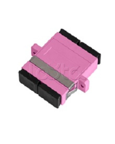 Адаптер NIKOMAX волоконно-оптический, соединительный, многомодовый, стандарта OM4, SC/UPC-SC/UPC, двойной, пластиковый, без шторки, с фланцами, маджента, уп-ка 2шт. NIKOMAX (NMF-OA2M4-FN-SCU-SCU-MG-2) в Тюмени Проходные адаптеры и розетки оптические 