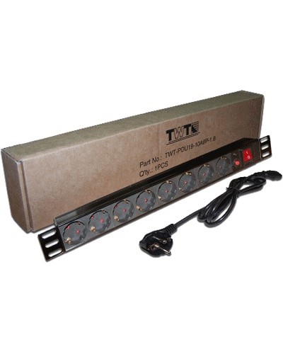 Блок розеток 19 1U TWT TWT-PDU19-10A8P-1.8 в Тюмени Блоки розеток Pintop.ru