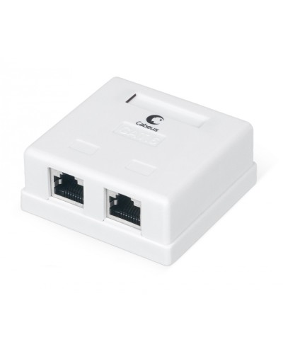 Розетка компьютерная RJ-45(8P8C), категория 6, экранированная, двойная, внешняя, Krone type Cabeus WS-8P8C-Cat.6-SH-2 в Тюмени Розетки компьютерные и телефонные Pintop.ru