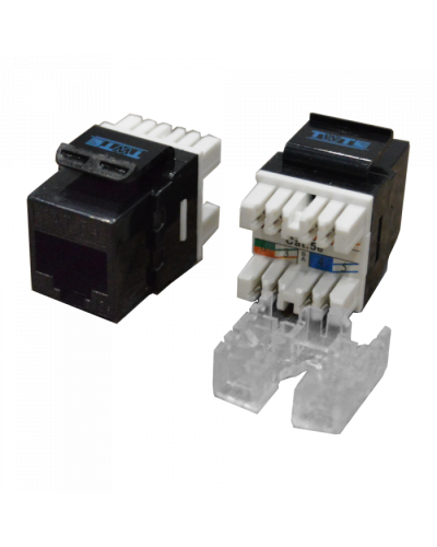 Модуль Keystone RJ45, Cat.5E, UTP, 180 градусов, черный TWT (TWT-OK45UTP180/5E-BK) в Тюмени Модули Keystone Pintop.ru