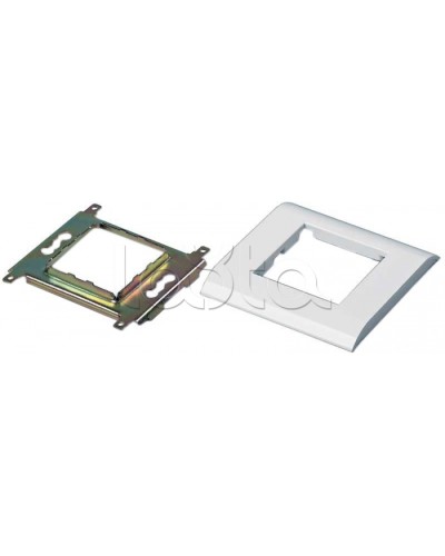 Панель лицевая 80х80 мм для модулей Mosaic 45x45 мм, металлический каркас Hyperline FP-M45-1-WH в Тюмени Аксессуары для кабель-канала Pintop.ru