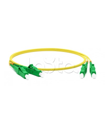 Патч-корд волоконно-оптический одномодовый SM 9/125 (OS2), LC/APC-LC/APC, duplex, LSZH, 2 м Hyperline FC-D2-9-LC/AR-LC/AR-H-2M-LSZH-YL в Тюмени Патч-корды оптические Pintop.ru
