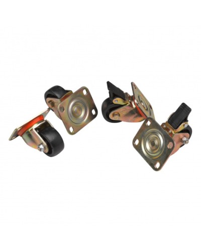 Комплект роликов, 2 шт с тормозом, 2 обычных, нагрузка 150 кг на ролик Datarex DR-460000 в Тюмени Ролики для шкафов и стоек Pintop.ru