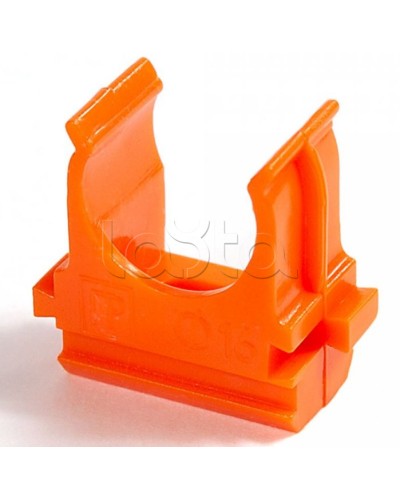 Крепёж-клипса для труб АБС-пластик оранжевая д32 в малой упаковке (10шт/500шт уп/кор) Промрукав (PR13.0115) в Тюмени Держатели, клипсы, скобы Pintop.ru