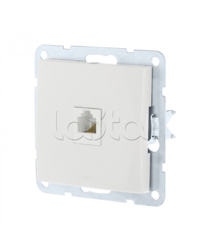 Розетка телефонная RJ-12 с накладкой (белый) LK60 Экопласт (865504-1) в Тюмени Розетки компьютерные и телефонные Pintop.ru