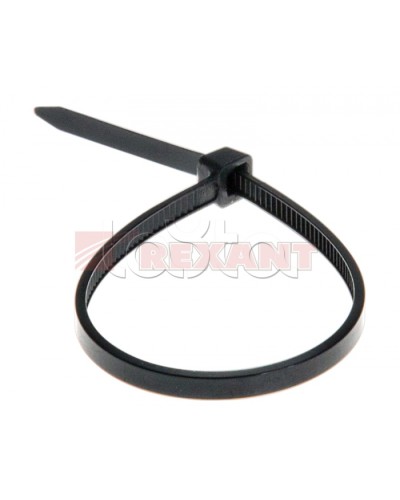 Хомут-стяжка нейлоновый 2.5х120 мм чёрный (100шт/уп) REXANT 07-0121 в Тюмени Стяжки-хомуты Pintop.ru