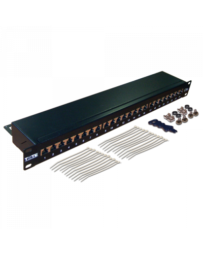 Патч-панель 24 порта, STP, кат.6, 1U TWT (TWT-PP24STP/6) в Тюмени Патч панель Pintop.ru