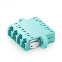 Оптический адаптер OM3, квадро LC, с фланцами, бирюзовый Eurolan (36A-30-4L-02AQ)