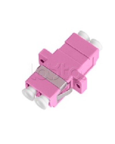 Адаптер NIKOMAX волоконно-оптический, соединительный, многомодовый, стандарта OM4, LC/UPC-LC/UPC, двойной, пластиковый, без шторки, с фланцами, маджента, уп-ка 2шт. NIKOMAX (NMF-OA2M4-FN-LCU-LCU-MG-2) в Тюмени Проходные адаптеры и розетки оптические 