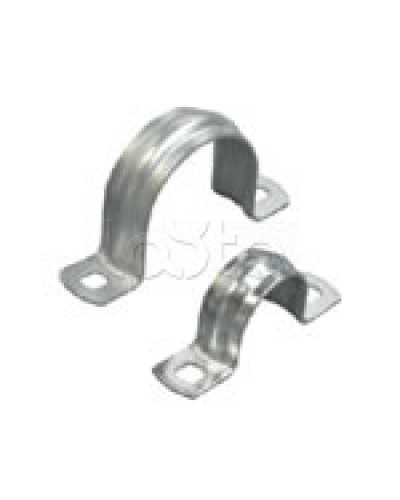 Скоба оцинкованная с двумя отверстиями для трубы D16мм, м.о.6,5-5,0мм (1уп=100шт) Экопласт (43616P) в Тюмени Держатели, клипсы, скобы Pintop.ru