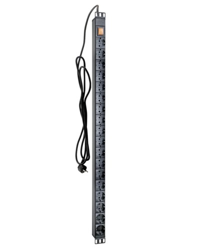 Блок распределения питания базовый вертикальный Eurolan (60A-62-01-18BL) в Тюмени Блоки розеток Pintop.ru