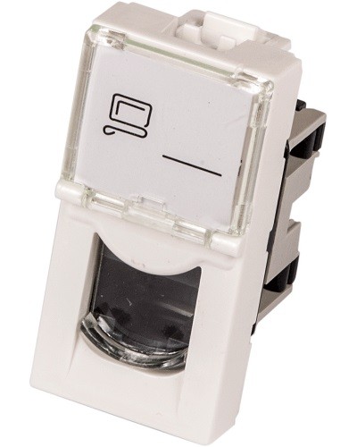 Вставка Mosaic 22.5x45, RJ-45 UTP, белая LANMASTER (LAN-SIP-22U5E-WH) в Тюмени Коннекторы и разъемы Pintop.ru