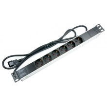 Блок на 6 розеток IEC 320 горизонтальный для 19' шкафов Cabeus PDU-6P-2IEC