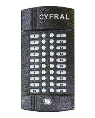 Блок вызова аудиодомофона на 20 абонентов Цифрал M-20M/T в Тюмени Блоки вызова многоабонентные Pintop.ru