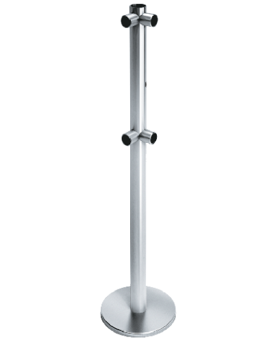 Стойка ограждения с отверстием под фиксатор L-образная, 2 муфты слева передвижная Oxgard ВЗР2442.09.22 в Тюмени Ограждения Pintop.ru