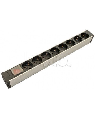 Блок розеток для 19 шкафов, горизонтальный Hyperline (SHZ19-8SH-S-IEC) в Тюмени Блоки розеток Pintop.ru
