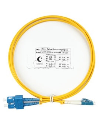 Патч-корд волоконно-оптический SM 9/125 duplex LC/SC LSZH (1,5 м) Cabeus FOP(d)-9-LC-SC-1,5M в Тюмени Патч-корды оптические Pintop.ru