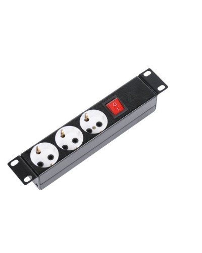 Блок силовых розеток 10 без шнура с выключателем, 3 розетки (черный) ЦМО БР-3П-10-9005 в Тюмени Блоки розеток Pintop.ru