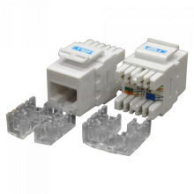 Модуль Keystone RJ45, Cat.5E, UTP, 180 градусов, белый TWT (TWT-OK45UTP180/5E-WH)