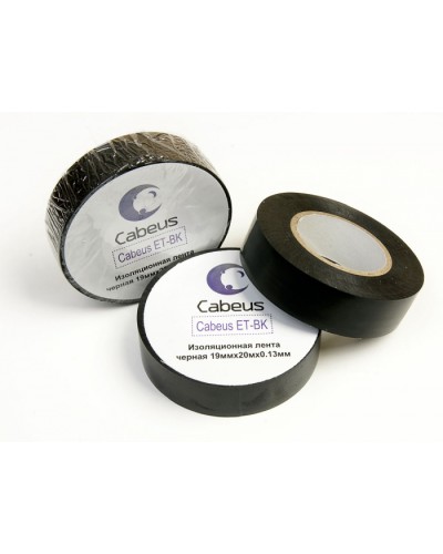Лента изоляционная (черная) Cabeus ET-BK в Тюмени Аксессуары для кабель-канала Pintop.ru
